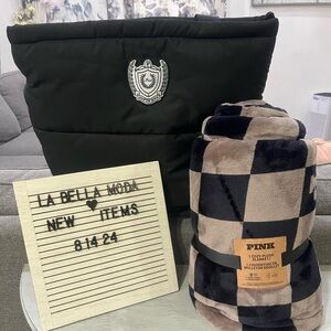 Pink bag and blanket